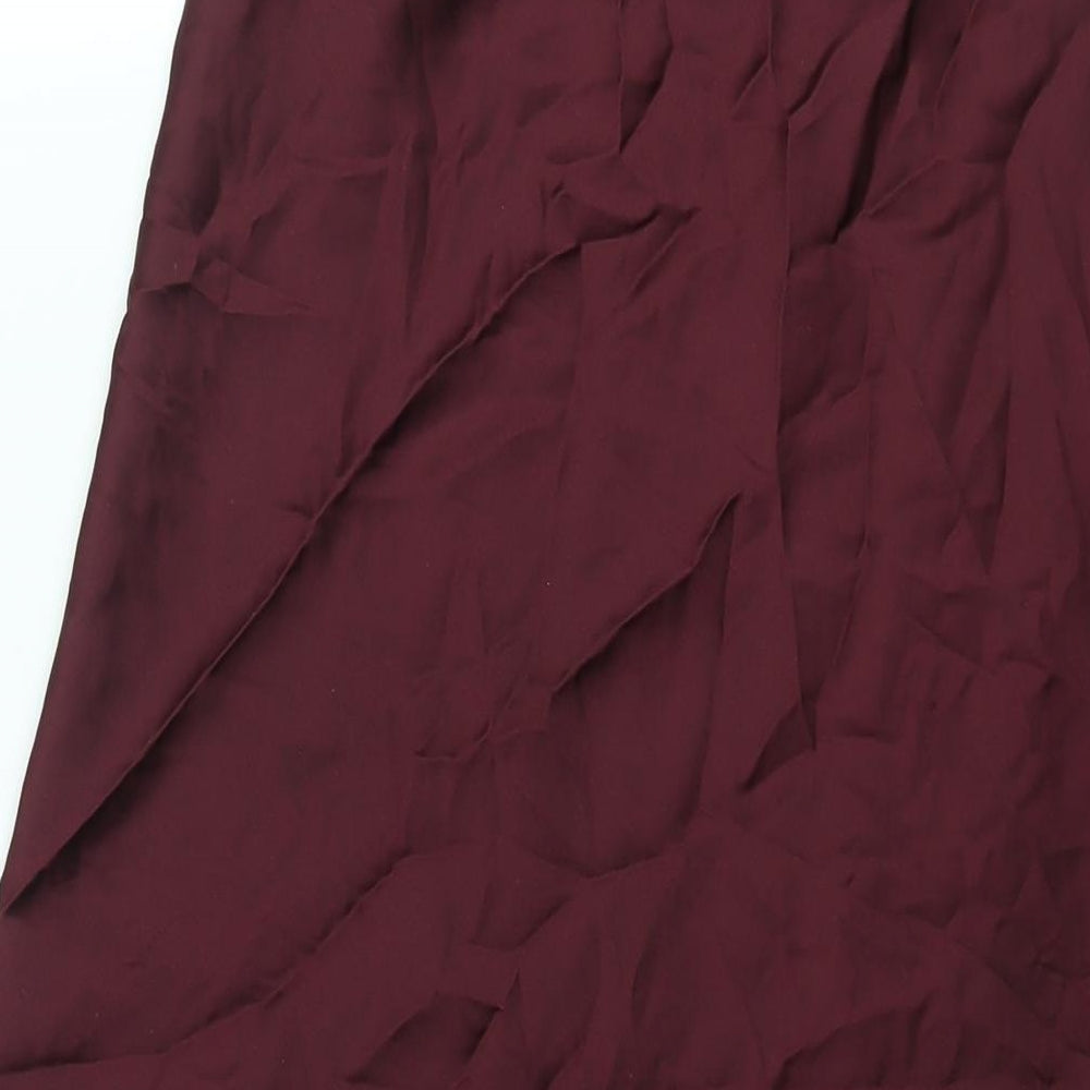 New Look Womens Red Polyester A-Line Skirt Size 12