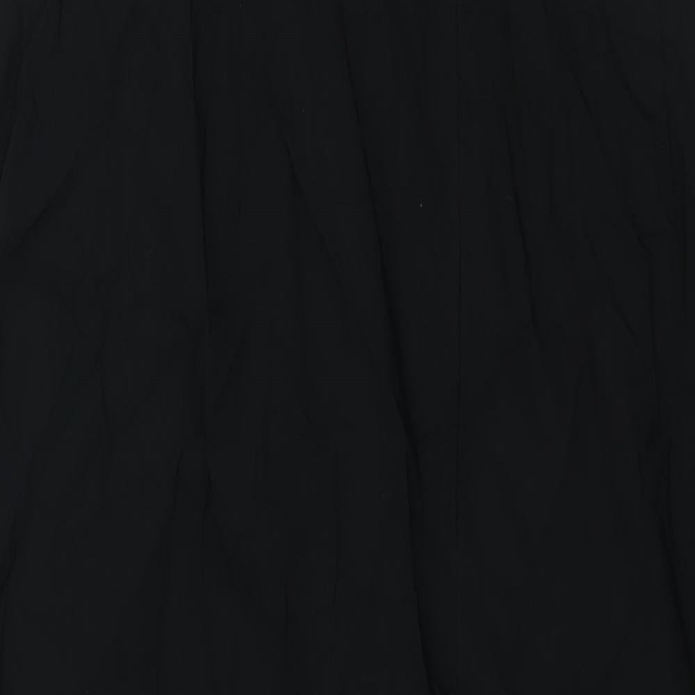 Marks and Spencer Womens Black Viscose Shift Size 22 Square Neck Zip - Front Slit