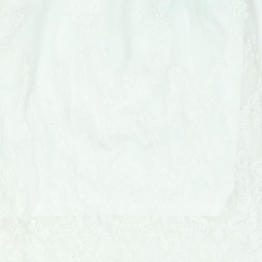 New Look Womens White Polyester Straight & Pencil Skirt Size 10 - Embroidered