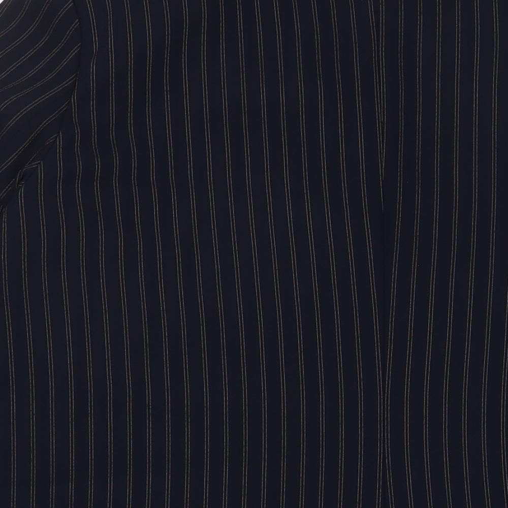ELVI Womens Blue Striped Jacket Blazer Size 20 Button