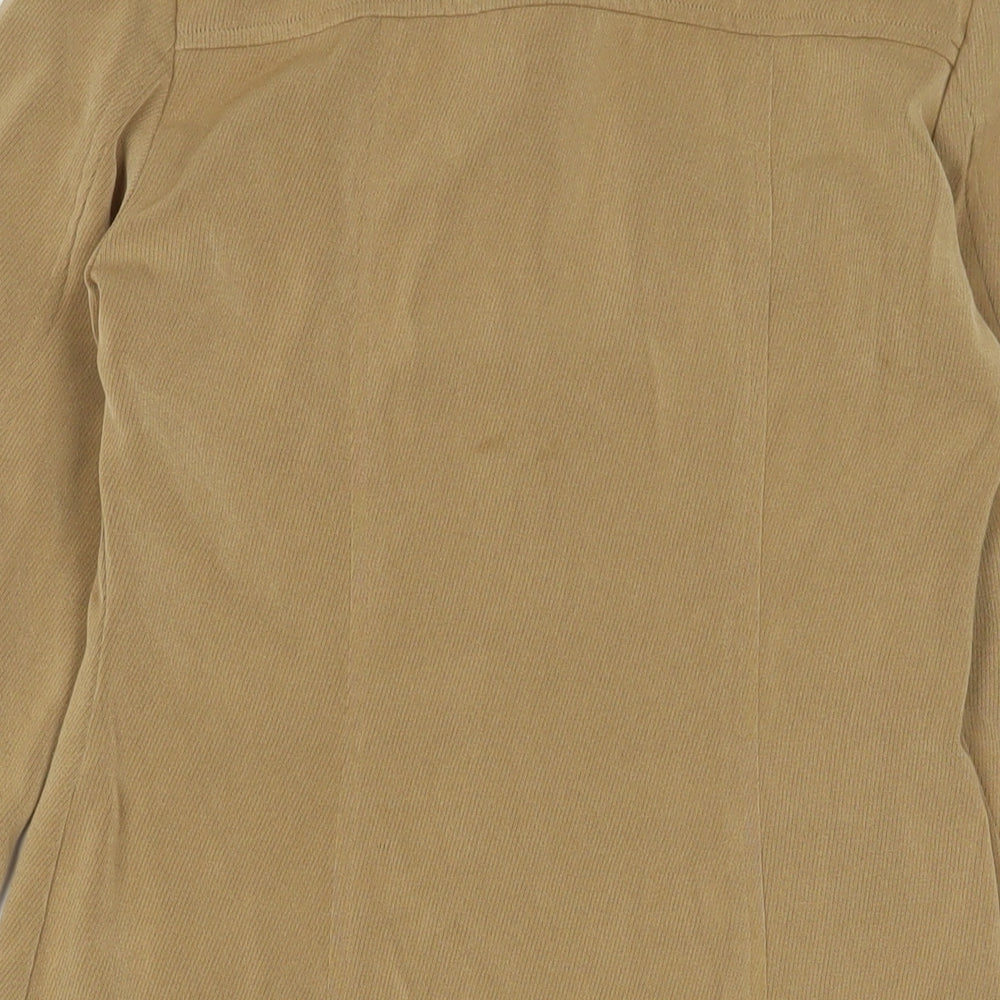 NinetoFive Womens Brown Polyester A-Line Size 8 Collared Zip
