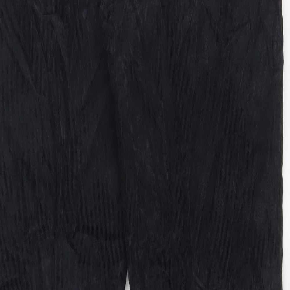 Marks and Spencer Mens Black Cotton Trousers Size 30 in L33 in Regular Hook & Eye - Long Leg