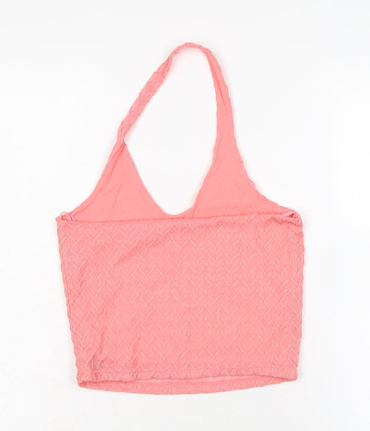 Womens UK Size 10 Select Pink Cropped T-Shirt