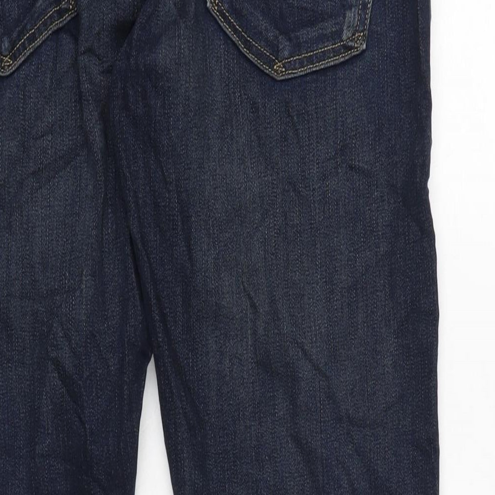 Marks and Spencer Mens Blue Cotton Blend Skinny Jeans Size 34 in L31 in Regular Zip