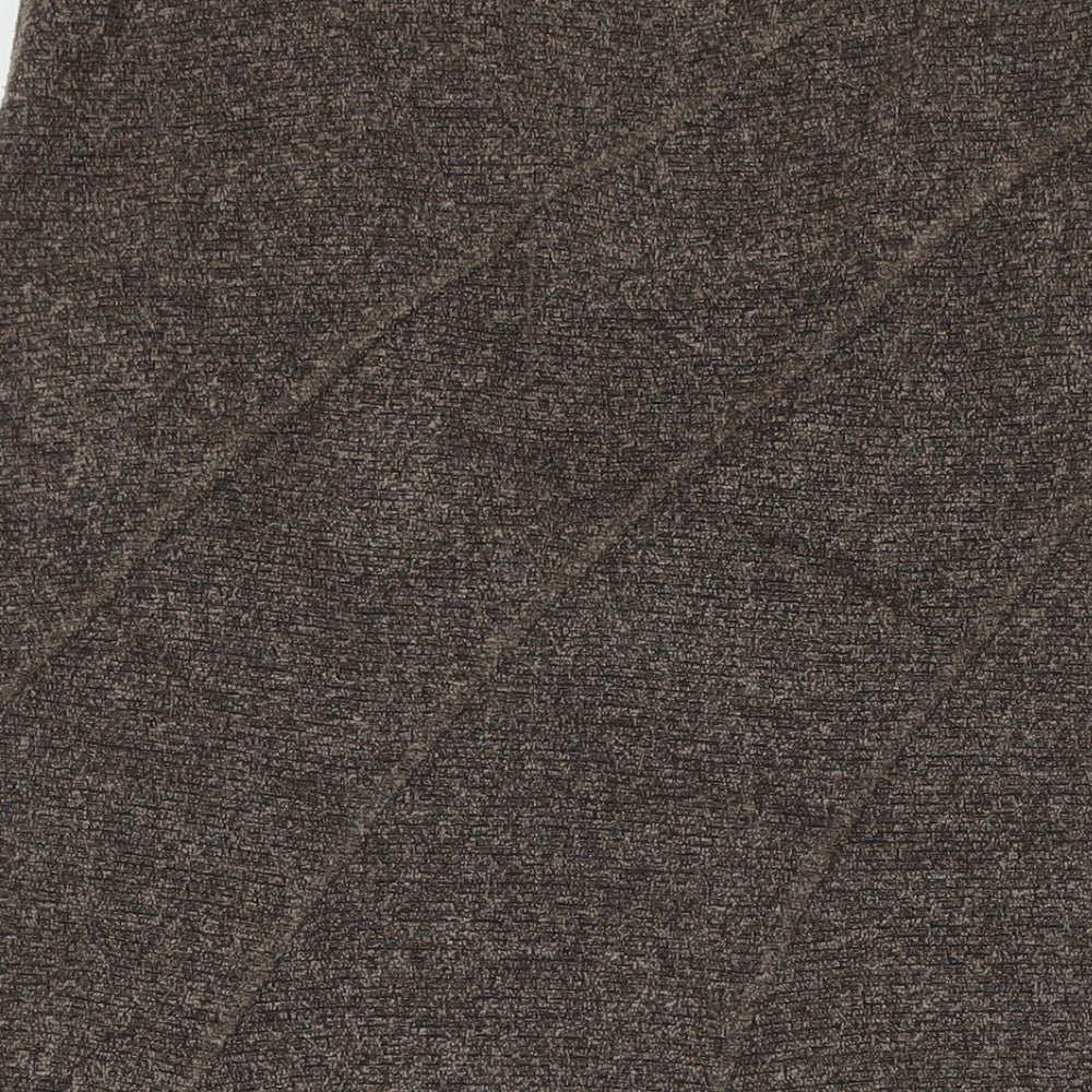 Precis Womens Brown Viscose A-Line Skirt Size 10 Zip