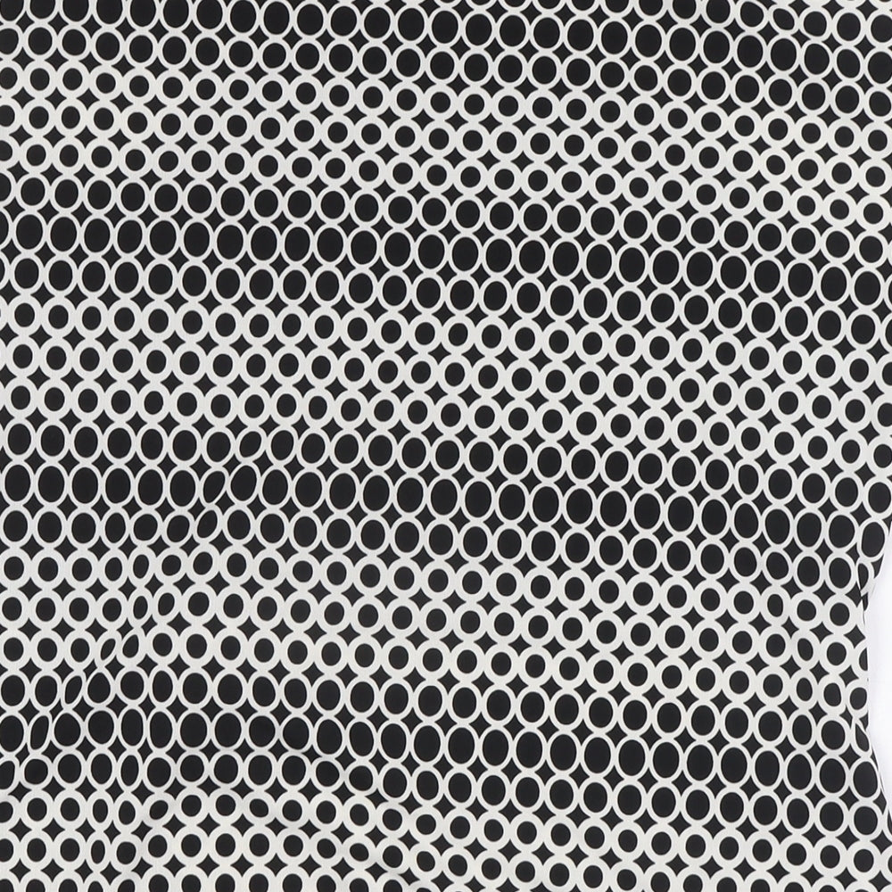 Quiz Womens Black Polyester Basic Button-Up Size 16 Boat Neck - Knot Front