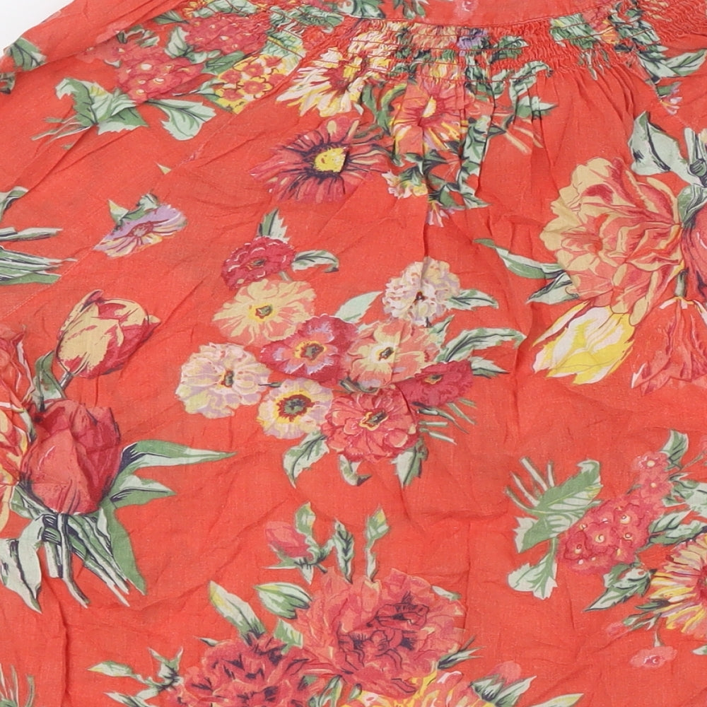 Womens UK Size 12 Monsoon Orange Basic Button-Up