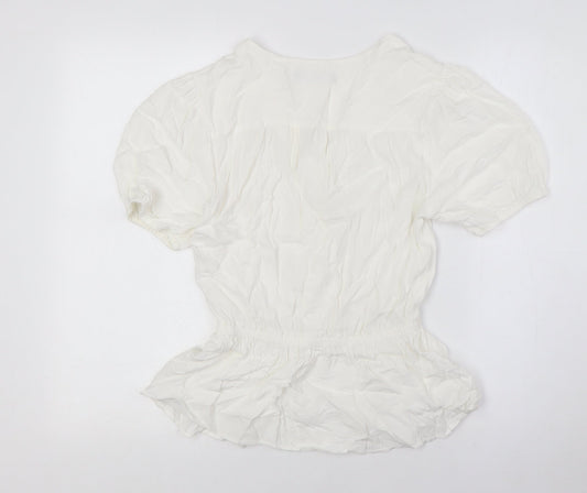 Womens UK Size 8 Marks and Spencer Ivory Basic Button-Up