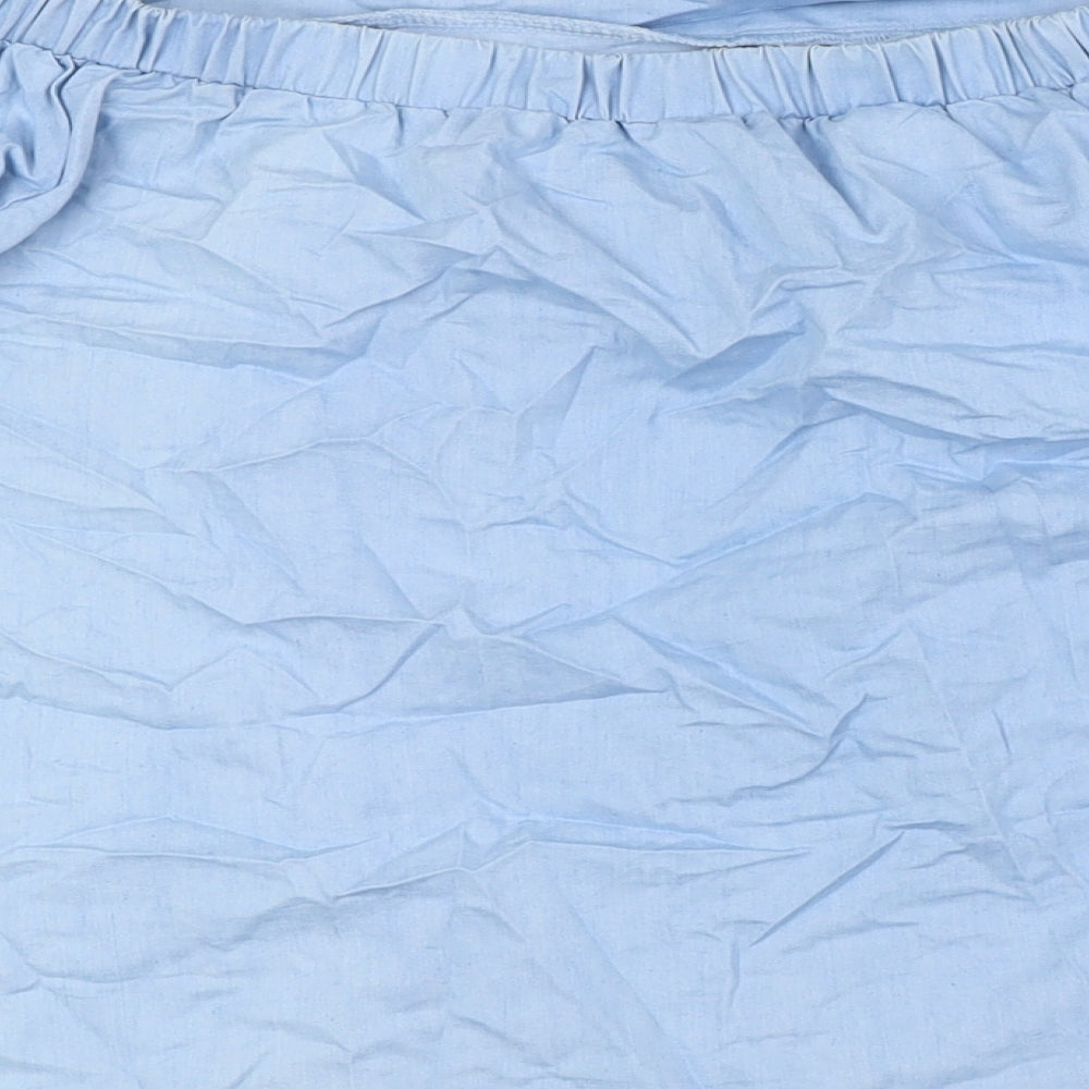 Womens UK Size 10 Stella Blue Basic Button-Up