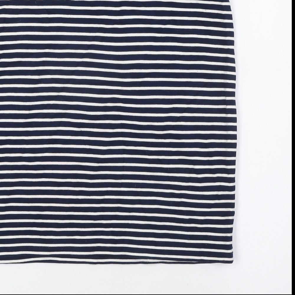Jack Wills Womens Blue Striped Viscose A-Line Skirt Size 10
