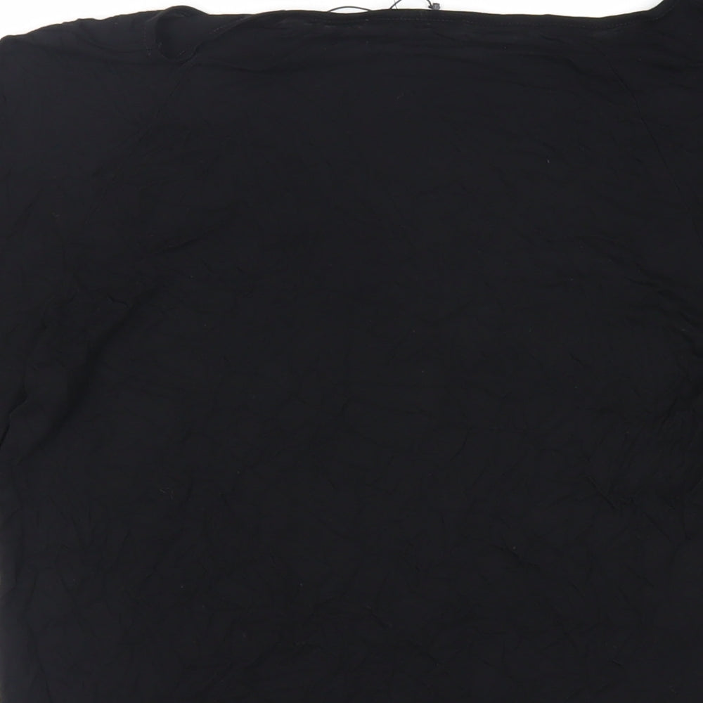 Womens UK Size S Sisley Black Basic T-Shirt