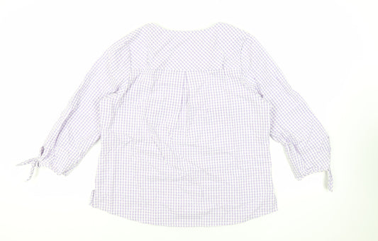 Womens UK Size 14 Cotton Traders Purple Basic Blouse