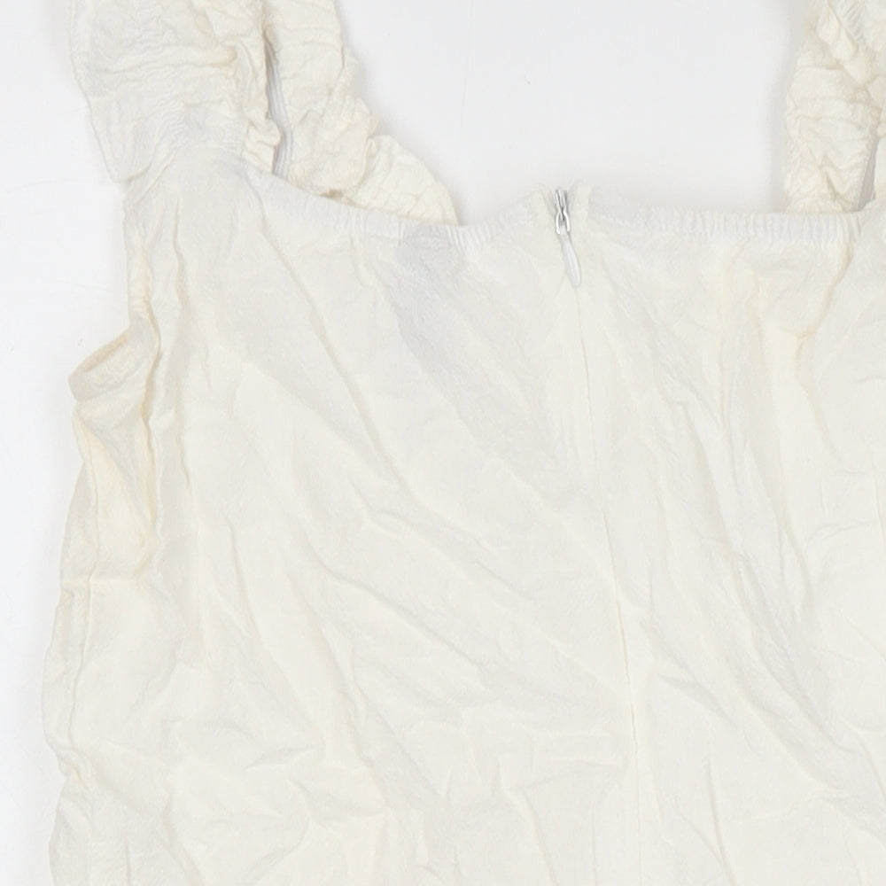 Womens UK Size 8 Zaful Ivory Tunic Blouse