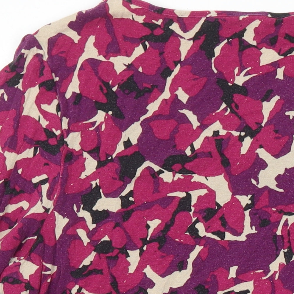 M&S Womens Multicoloured Geometric Viscose Tunic Blouse Size 18 Boat Neck