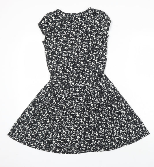 Dorothy Perkins Womens Multicoloured Geometric Cotton A-Line Size 8 Round Neck