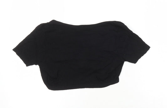 Womens UK Size 12 ASOS Black Cropped T-Shirt