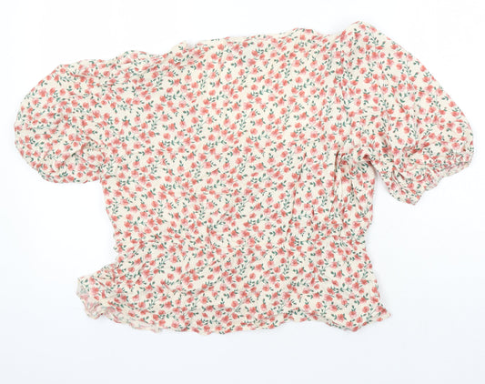 Womens UK Size 16 New Look Multicoloured Cropped Blouse