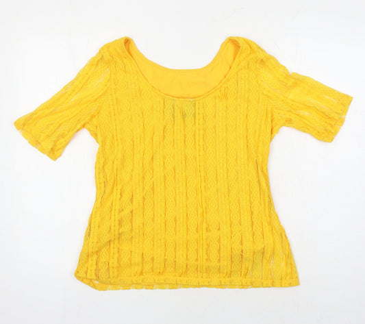 Womens UK Size 14 Dorothy Perkins Yellow Tunic Blouse