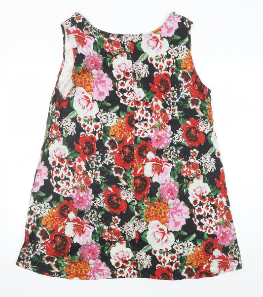 Capsule Womens Ivory Floral Viscose Ringer T-Shirt Size 20 Round Neck