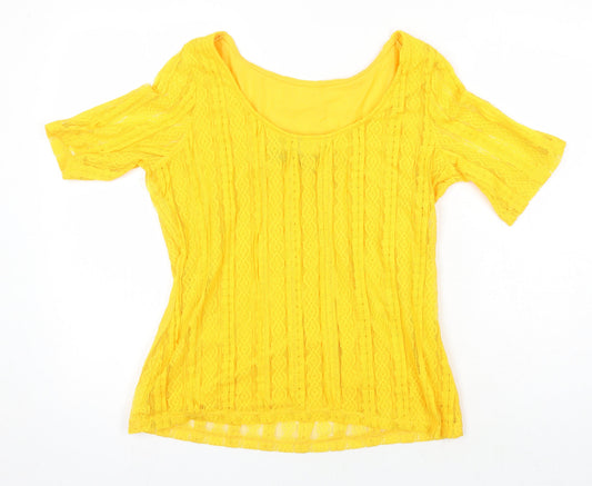 Womens UK Size 14 Dorothy Perkins Yellow Tunic Blouse