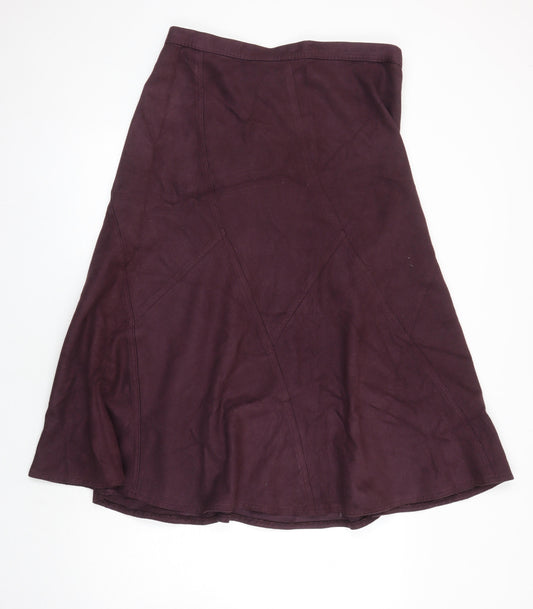 Marks and Spencer Womens Purple Polyester A-Line Skirt Size 16