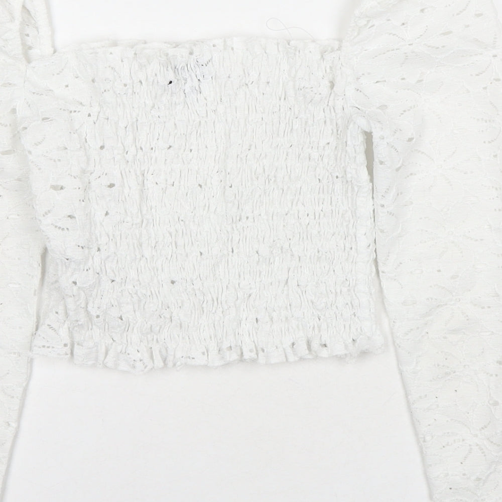 Womens UK Size 6 Topshop White Basic T-Shirt