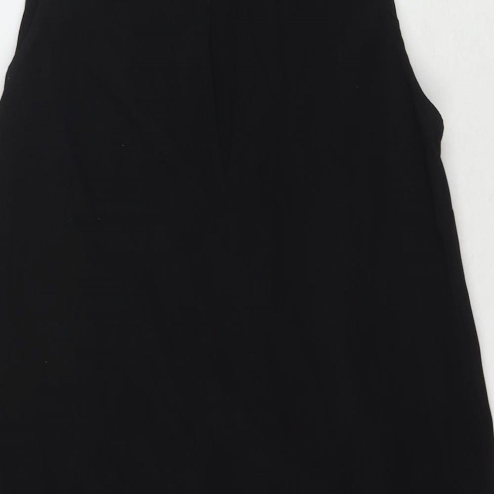 Womens UK Size 10 Reclaimed Vintage Black Basic Tank