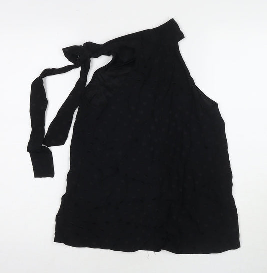 Womens UK Size XS Mango Black Basic Blouse