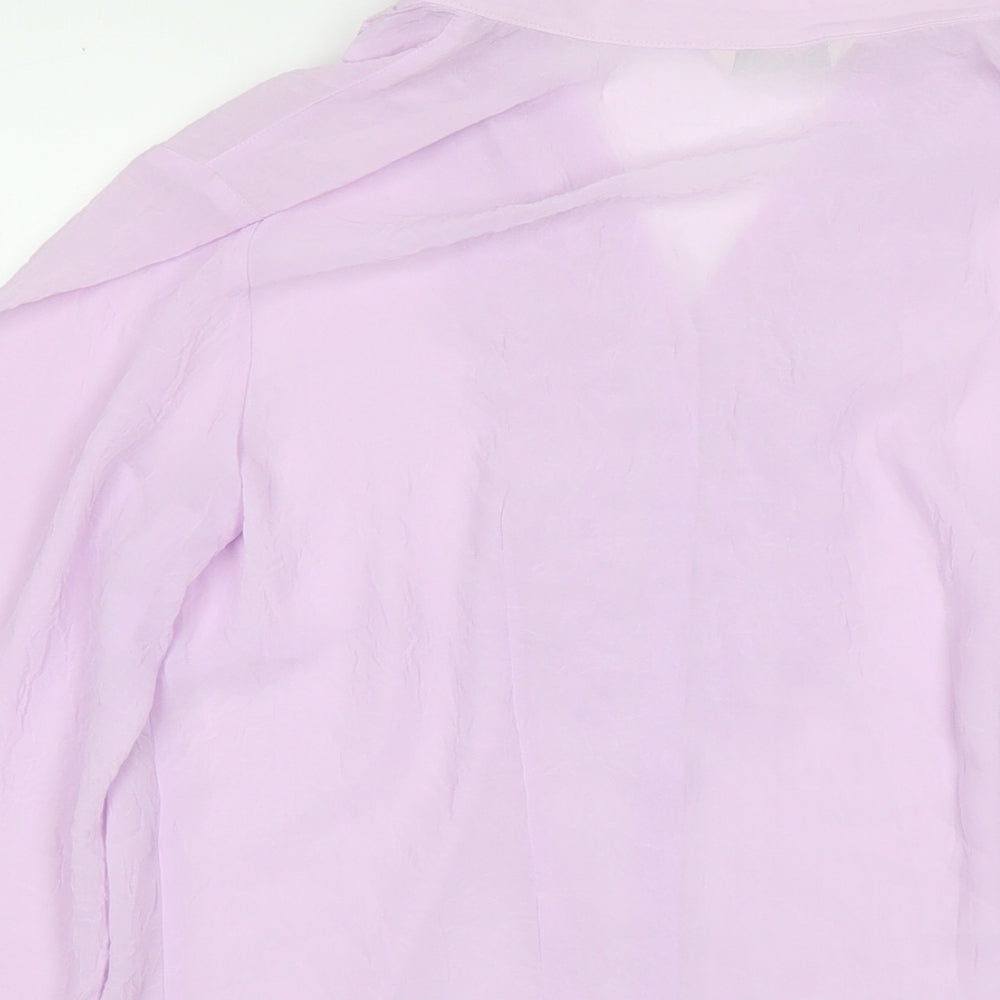 Womens UK Size 16 Marks and Spencer Purple Basic Button-Up
