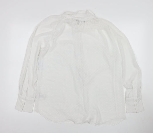 Womens UK Size M Zara White Basic Button-Up