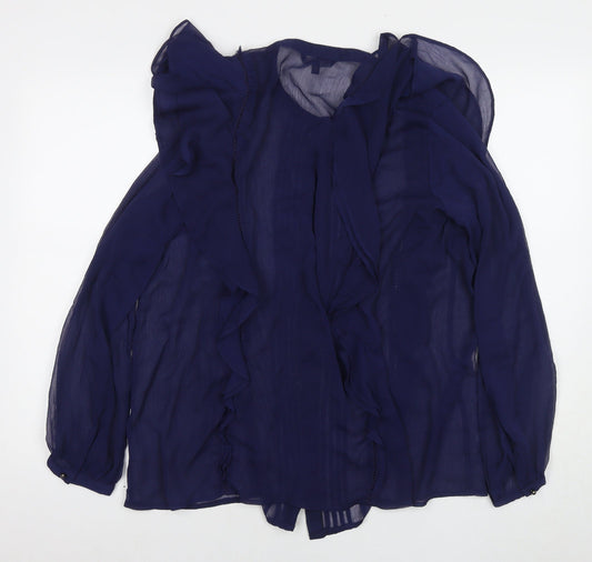 Womens UK Size 18 NEXT Blue Basic Button-Up