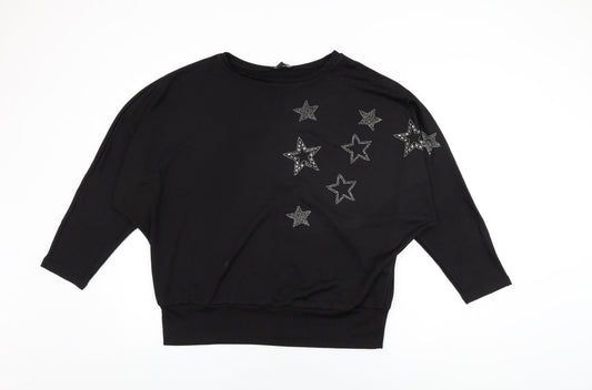 Womens UK Size L New Look Black Basic T-Shirt