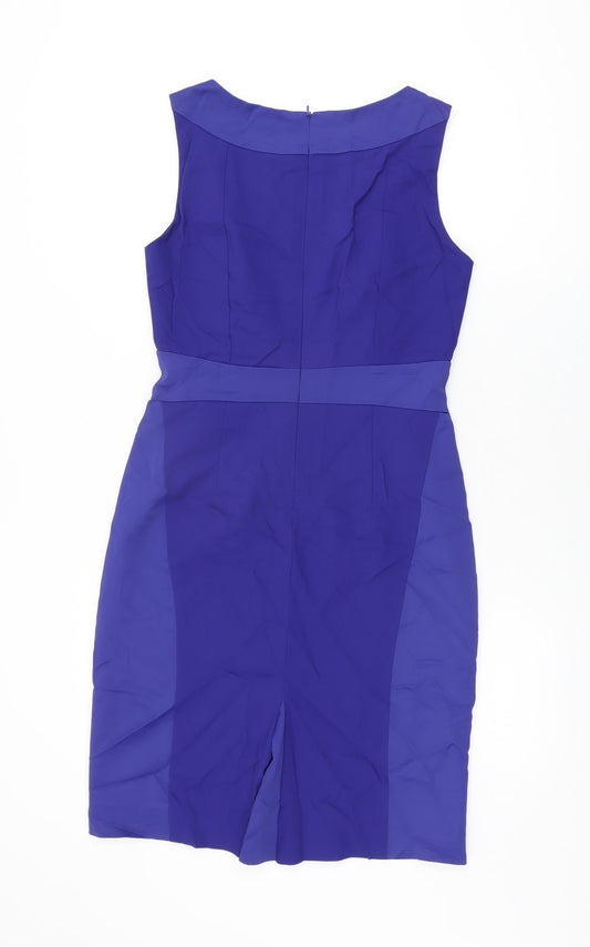 Kaliko Womens Blue Cotton Bodycon Size 8 Sweetheart Zip