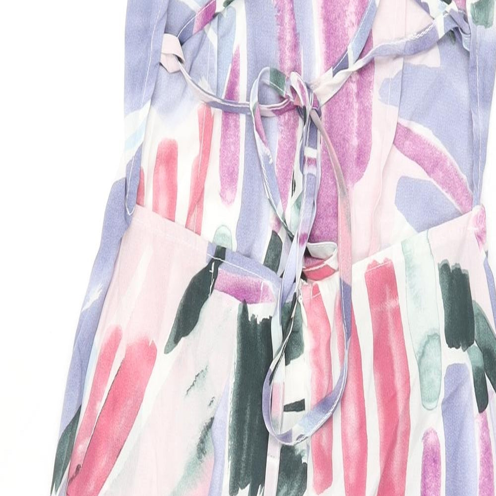 In the Style Womens Multicoloured Geometric Polyester Bodycon Size 6 Square Neck Zip