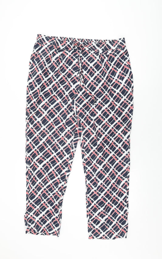 Womens UK Size 16 Lands' End Regular Fit White Trousers