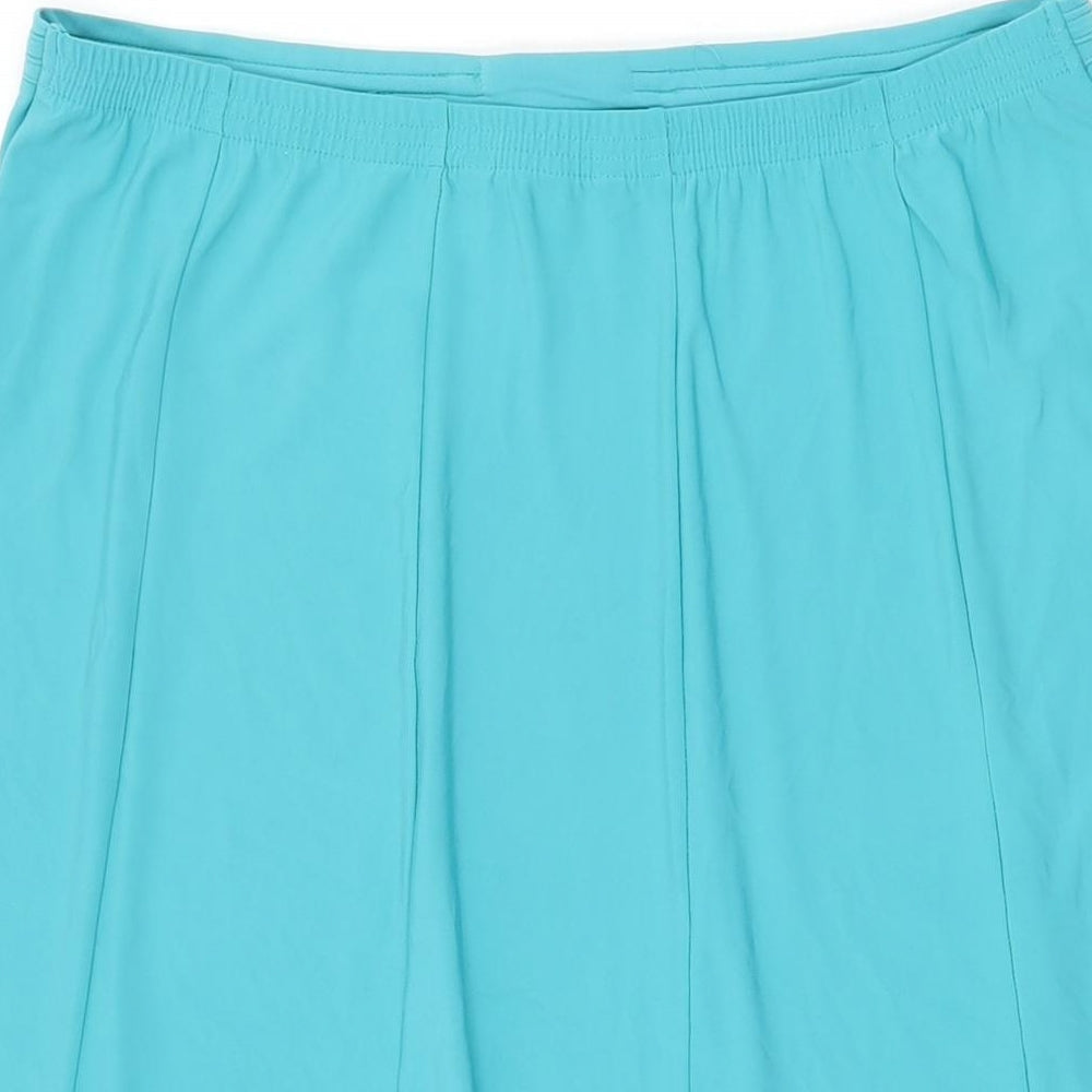BM Collection Womens Blue Polyester Swing Skirt Size 14