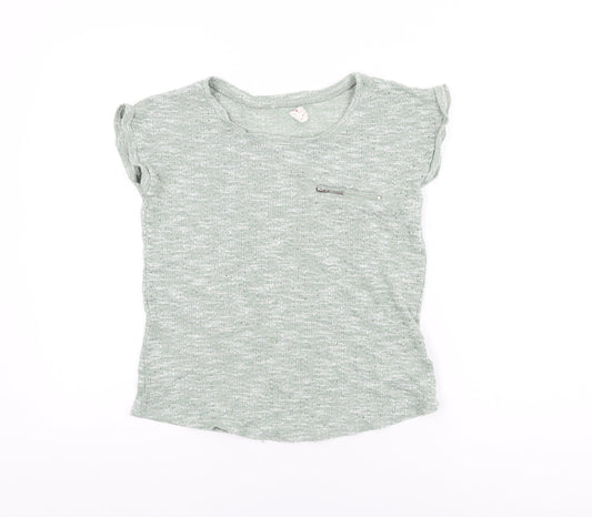 Womens UK Size 12 New Look Green Basic T-Shirt