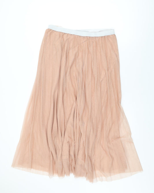 Marks and Spencer Womens Pink Polyester Maxi Skirt Size 16