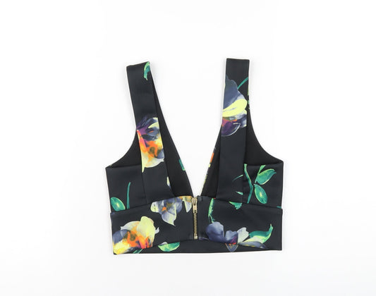 Womens UK Size 8 Missguided Multicoloured Cropped T-Shirt
