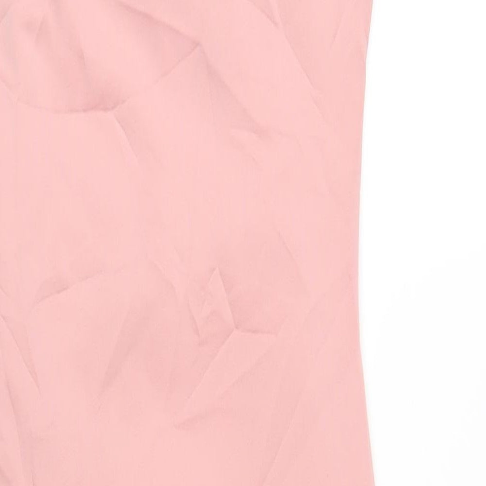 Boohoo Womens Pink Polyester Bodycon Size 10 V-Neck Pullover