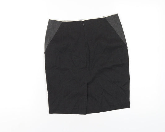 NEXT Womens Grey Polka Dot Polyester Straight & Pencil Skirt Size 6 Zip