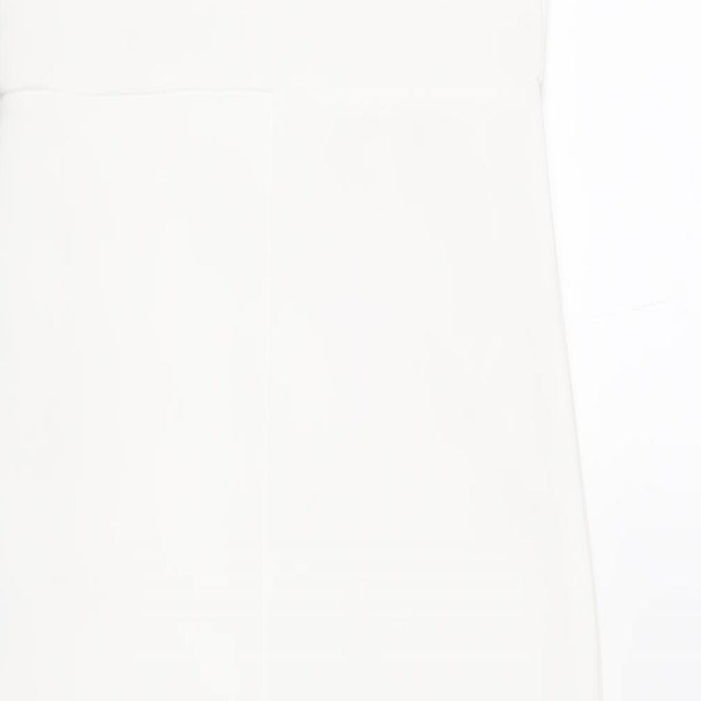 PRETTYLITTLETHING Womens White Polyester Bodycon Size 8 One Shoulder Pullover