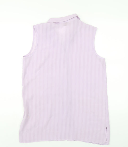 Bonmarché Womens Purple Polyester Basic Button-Up Size 14 Collared