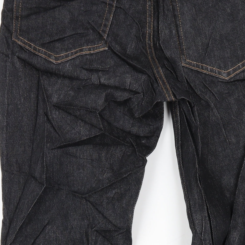 Topshop Womens Grey Cotton Straight Jeans Size 28 in L32 in Regular Zip