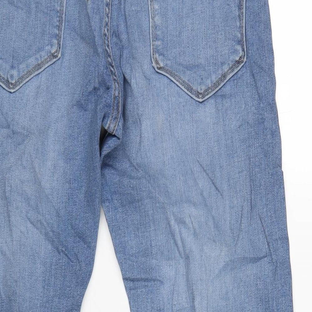 Marks and Spencer Mens Blue Cotton Skinny Jeans Size 30 in L29 in Regular Zip