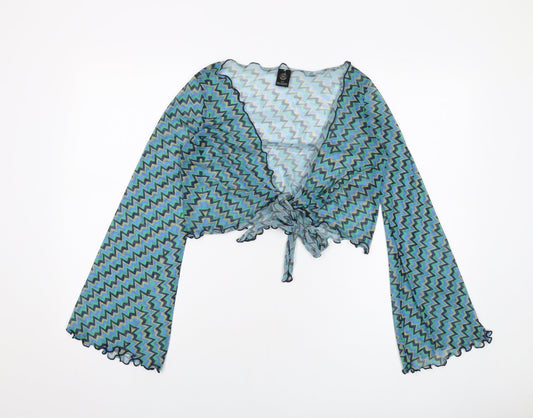 Womens UK Size M Urban Green Wrap Blouse