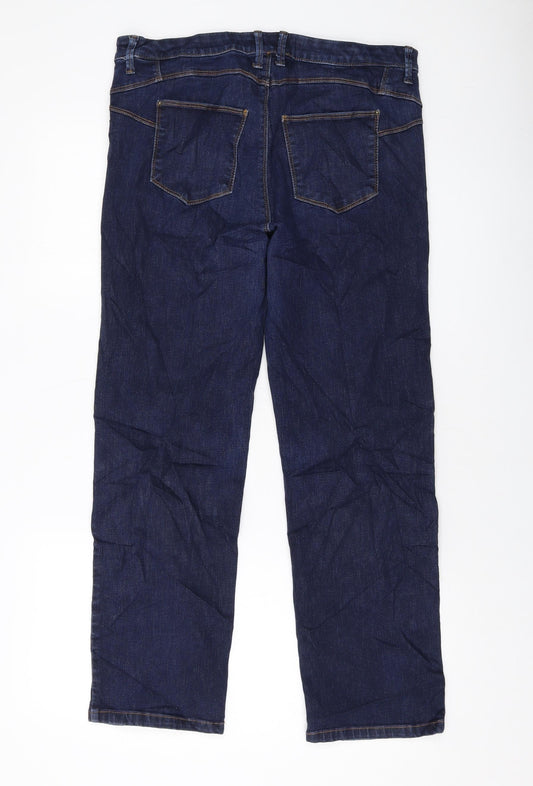 Womens UK Size 32 in Marks and Spencer Regular Fit Straight Blue Jeans