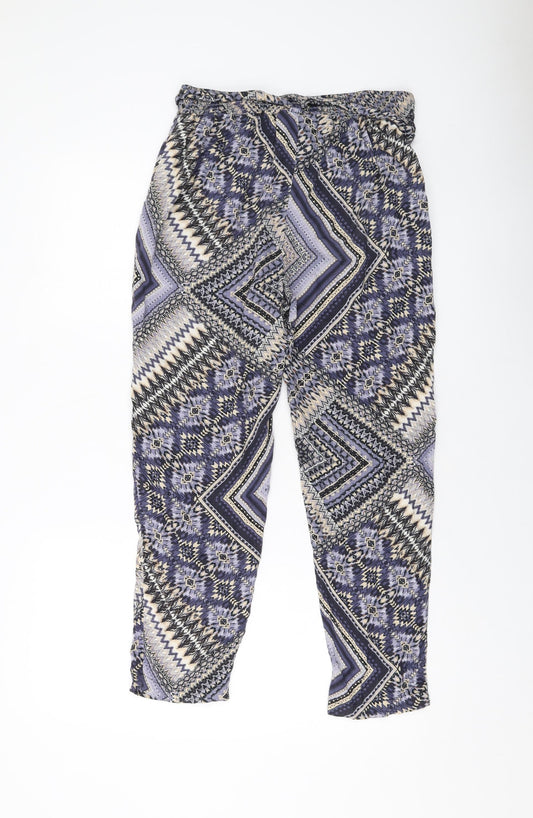 Womens UK Size 10 Wallis Regular Fit Multicoloured Trousers