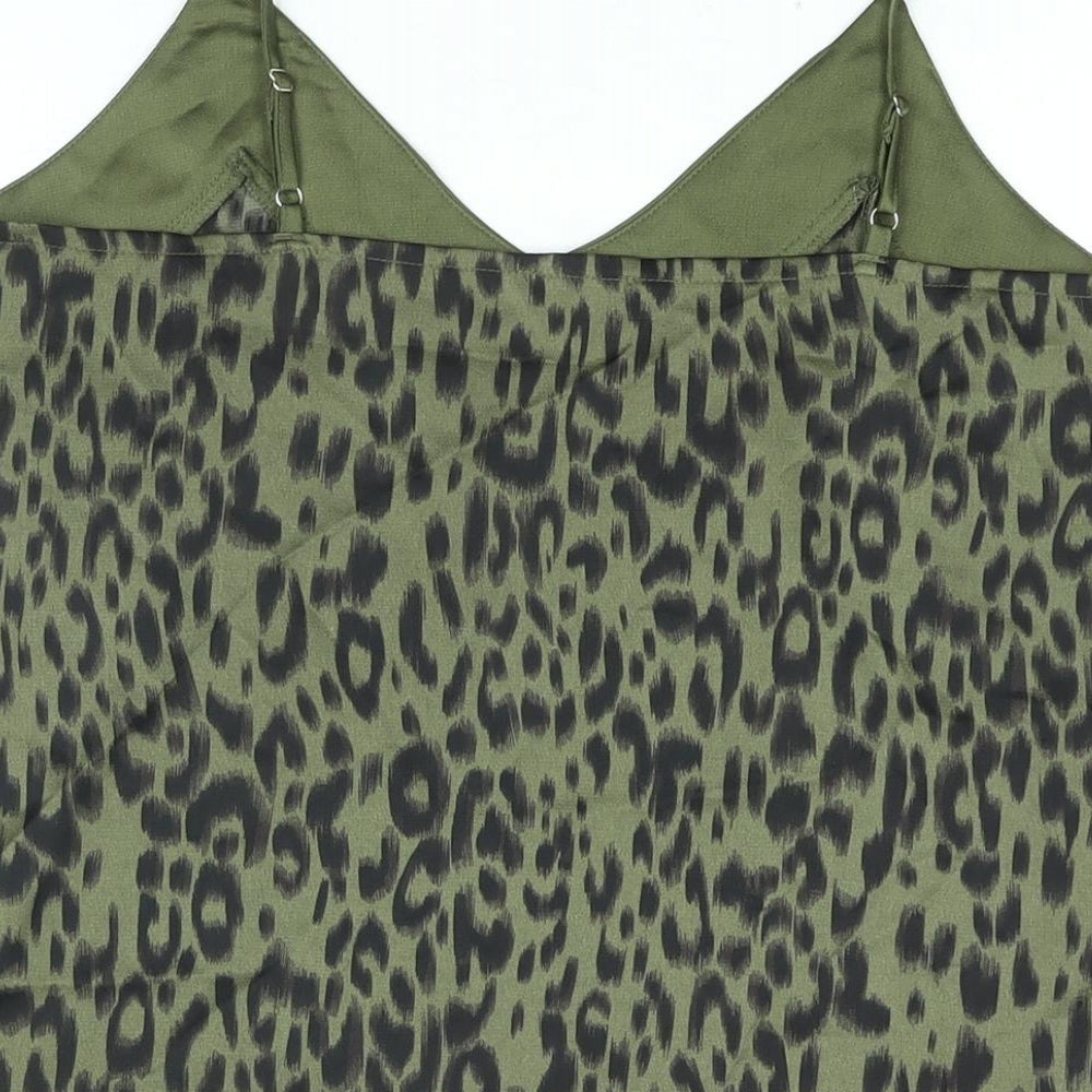 Womens UK Size 10 Apricot Green Camisole Blouse