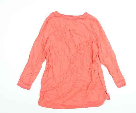 JD Williams Womens Pink Cotton Mini Size 16 V-Neck Pullover